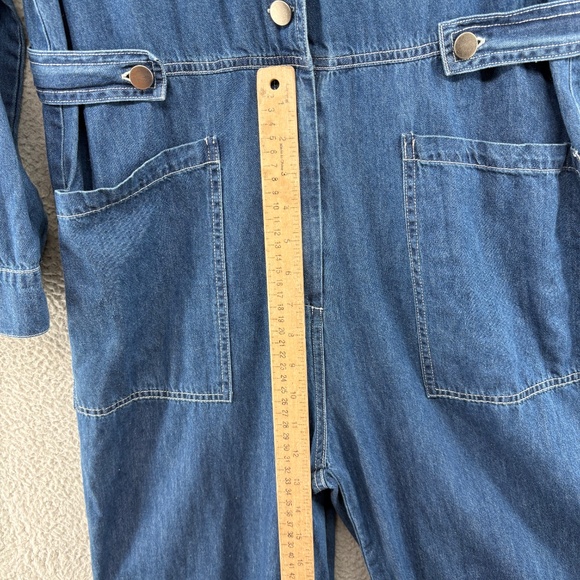 Mare Mare for Anthropologie Aya Denim Utility Jumpsuit Blue 100% Cotton small - Picture 11 of 16